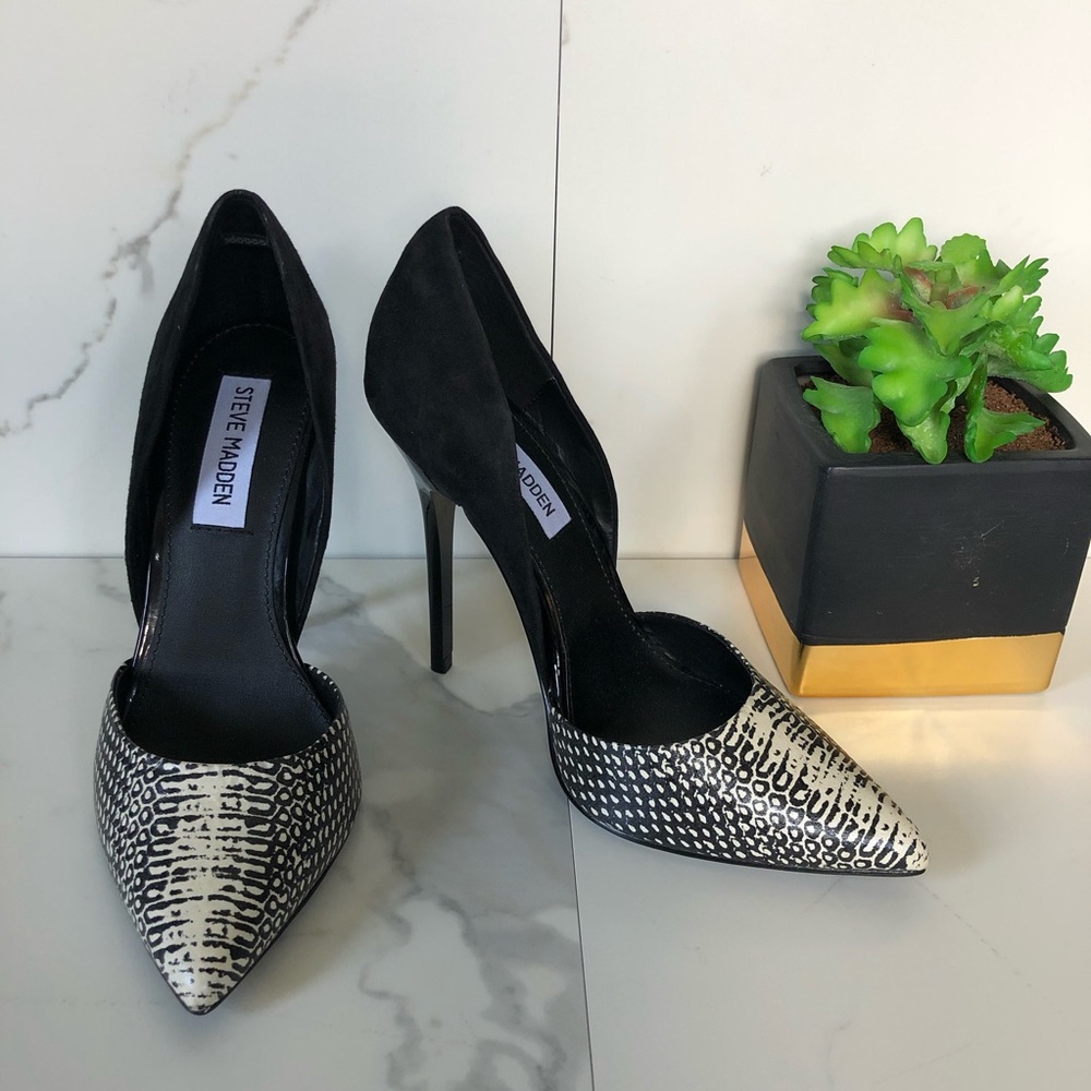 Steve Madden Valencia Black And White Heel